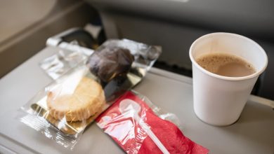 café / comida en un avión