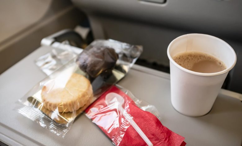 café / comida en un avión