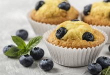 Receta de muffins con arándanos que se derriten en la boca