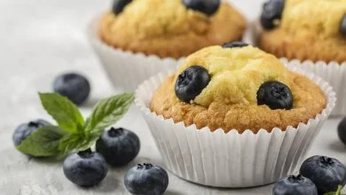 Receta de muffins con arándanos que se derriten en la boca