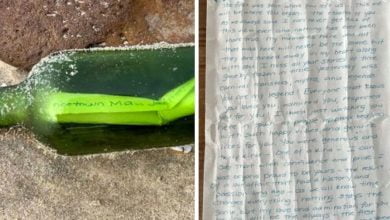 Conmovedora carta de una hija a su padre fallecido fue encontrada en una botella arrojada al mar a más de 6.000 km de distancia